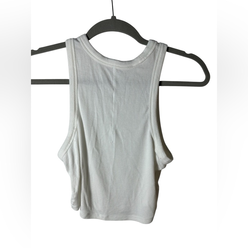 Lululemon Hold Tight Crop Tank Top White Ribbed Size 4 / Small - Picture 4 of 7